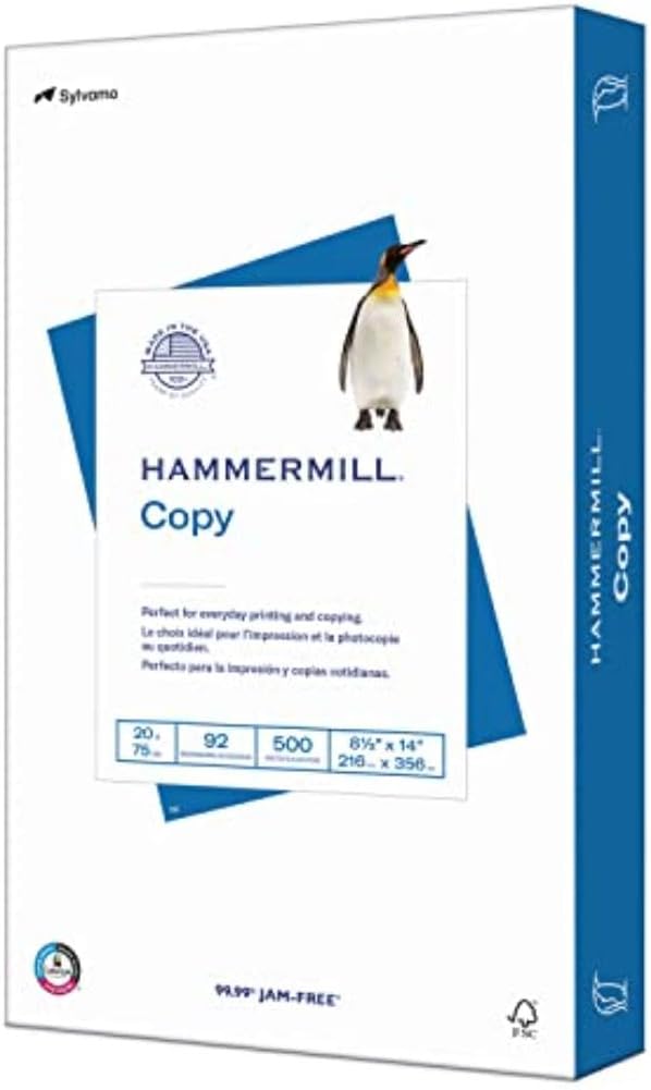 20 lb Copy Paper Legal Size 500 Sheets