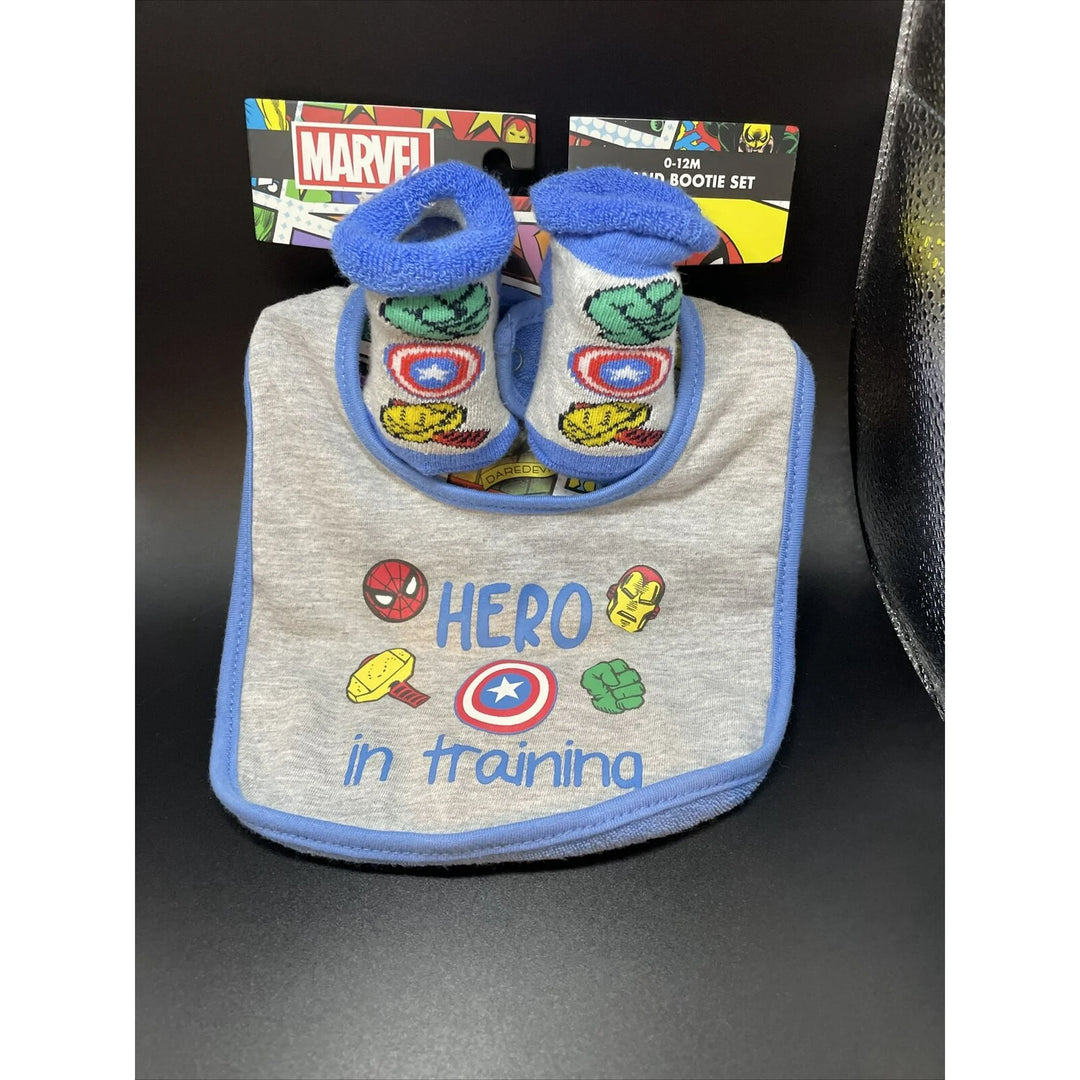 Marvel Baby Boys Booties and Bib Gift Set