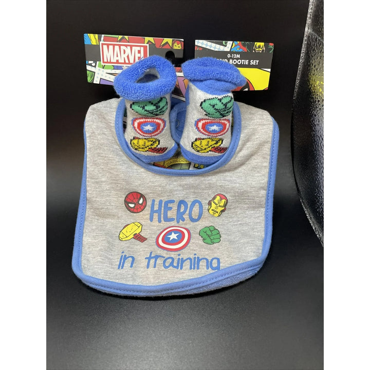 Marvel Baby Boys Booties and Bib Gift Set