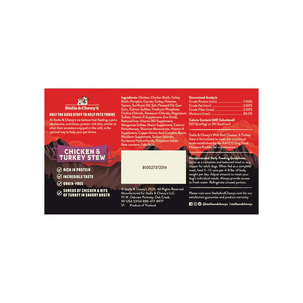 Wild Red Dog Stew - Chicken & Turkey Case Of 6