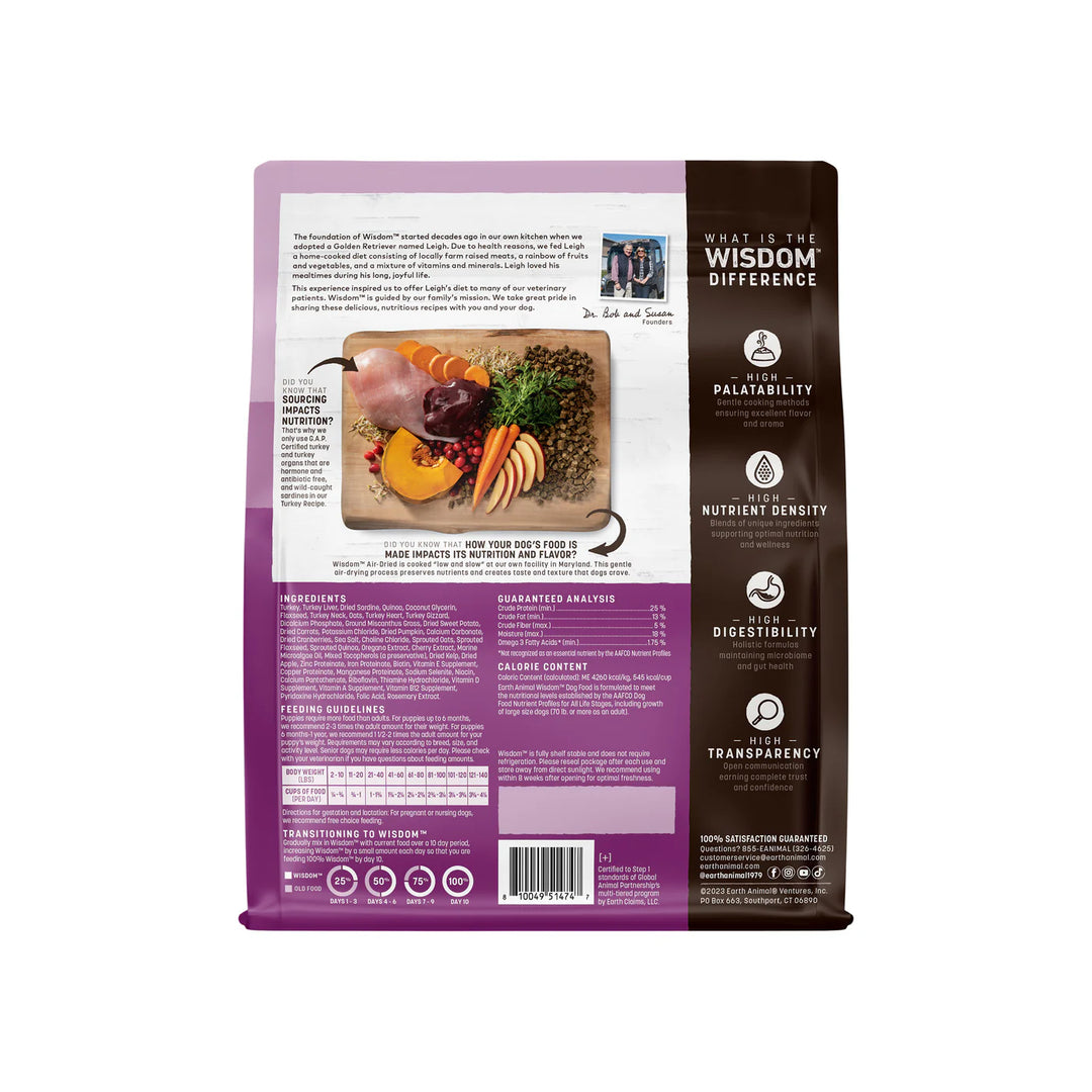 Wisdom Air-Dried Natural Dog Food - Turkey