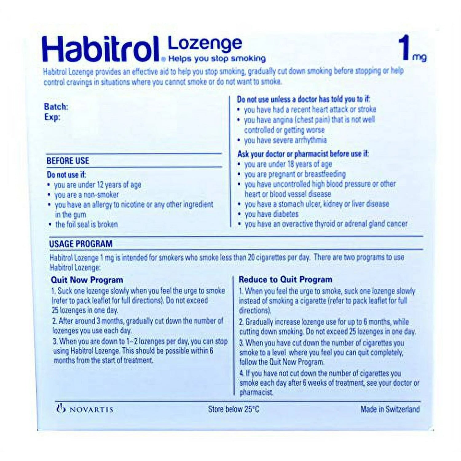 Nicotine Lozenge Mint Flavor (1mg)