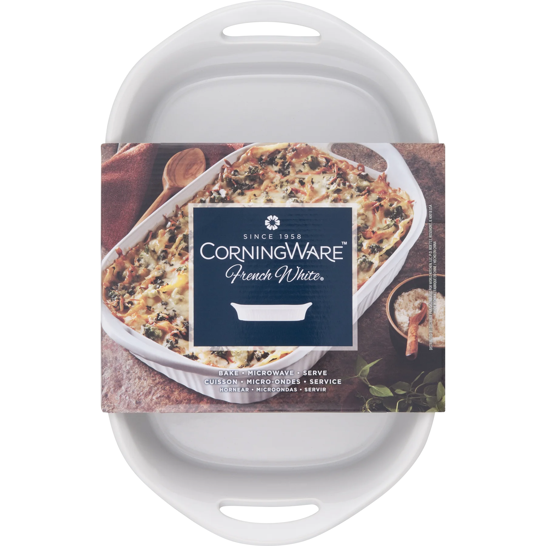 French White 3-Quart Oblong Baker - Thumbnail 3