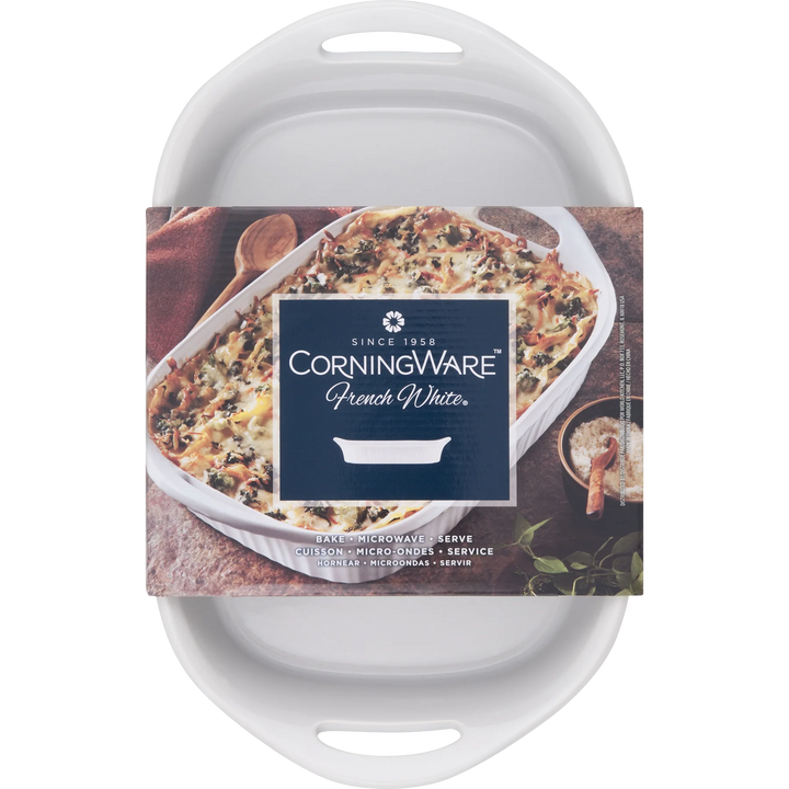 French White 3 Quart Oblong Casserole