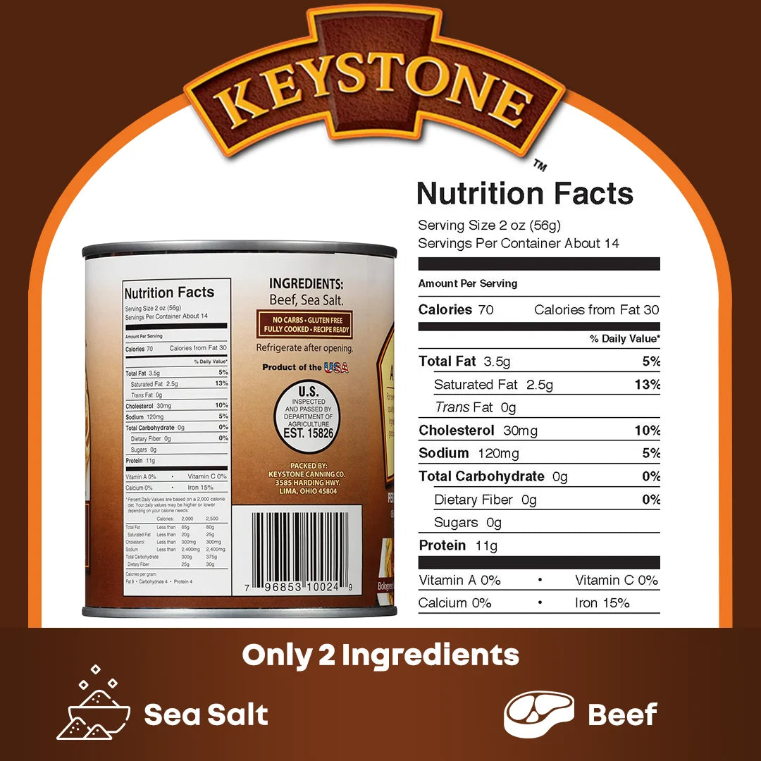 All Natural Ground Beef, 28 oz Can