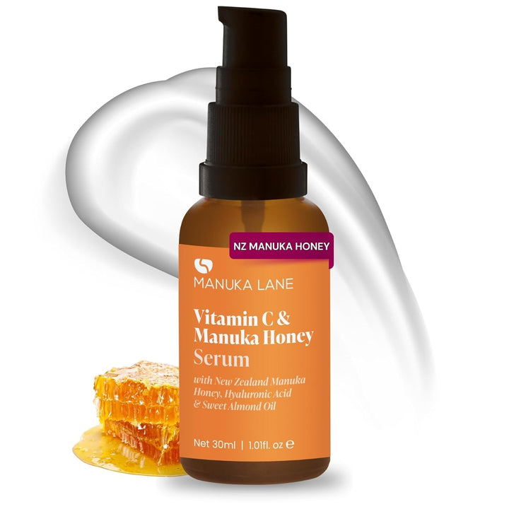 Vitamin C Serum with Hyaluronic Acid - Manuka Honey & Sweet Almond Oil