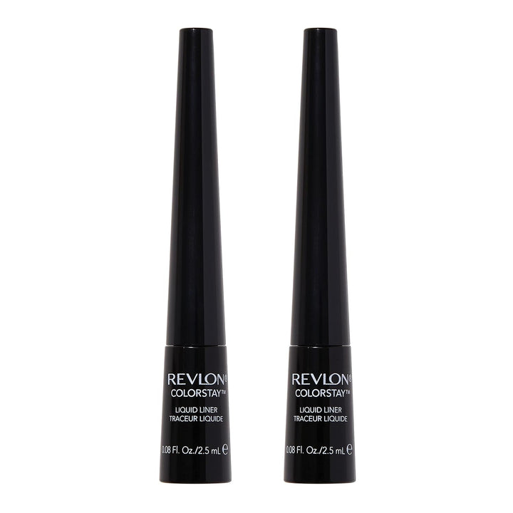 Liquid Eyeliner – Smudgeproof Longwear, Ultra-Fine Tip, Blackest Black (Pack of 2)
