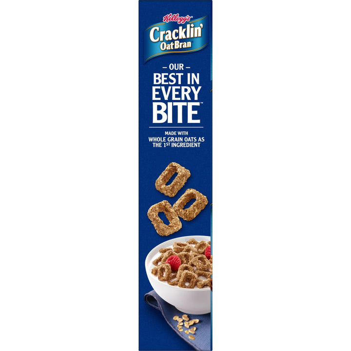 Kellogg's Cracklin' Oat Bran Breakfast Cereal, Fiber Cereal, Family Cereal, Original, 16.5oz Box (1 Box)