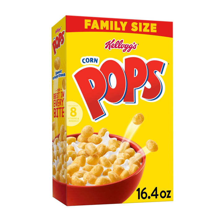 Kellogg's Corn Pops Breakfast Cereal, Kids Cereal, Family Breakfast, Family Size, Original, 16.4oz Box (1 Box)