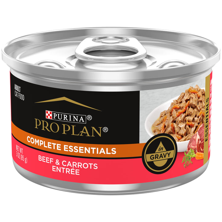 Purina Pro Plan High Protein Cat Food Wet Gravy, Beef and Carrots Entree - (Pack of 24) 3 oz. Pull-Top Cans