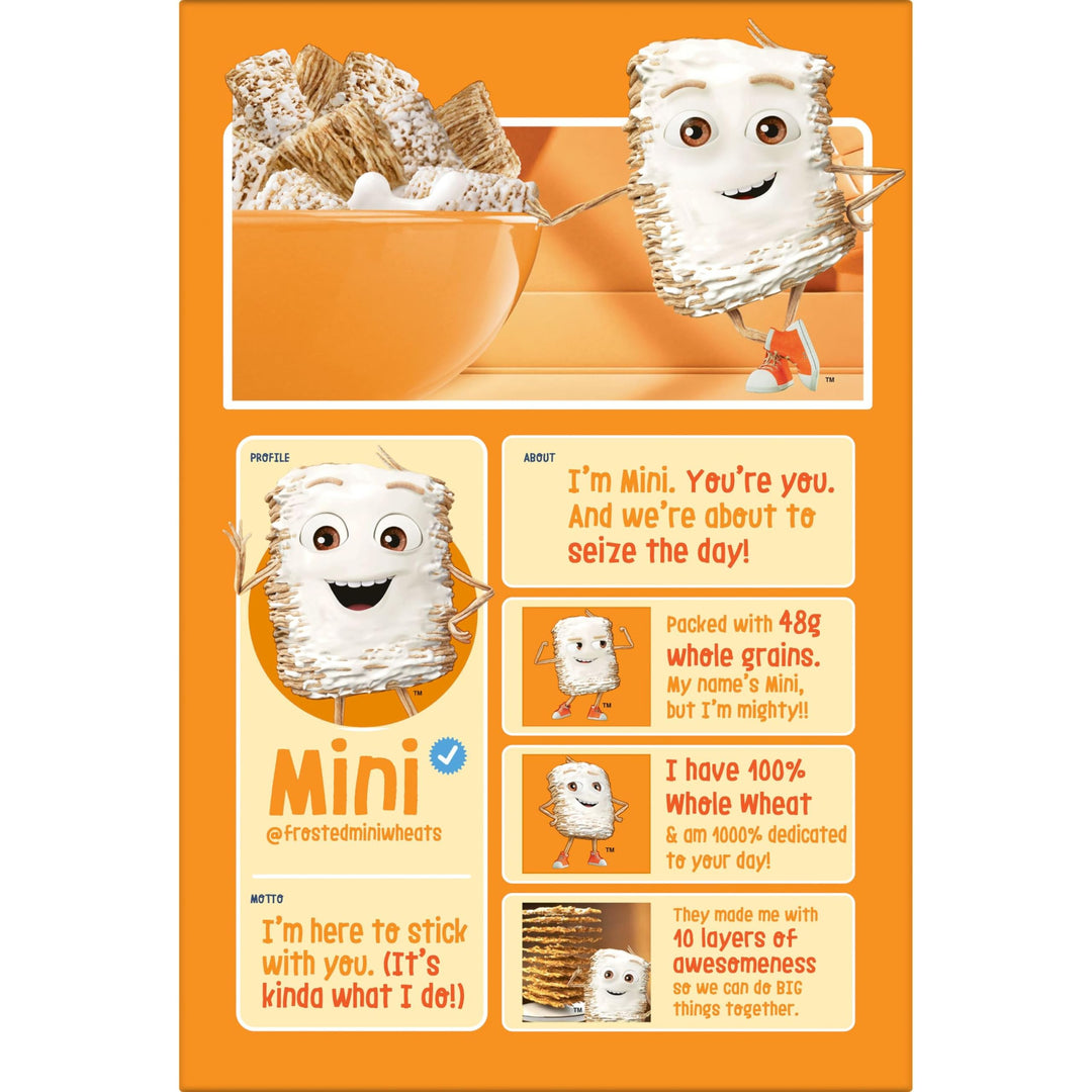 Kellogg's Frosted Mini-Wheats Cold Breakfast Cereal, High-Fiber, Whole Grain, Original, 18oz Box (1 Box)