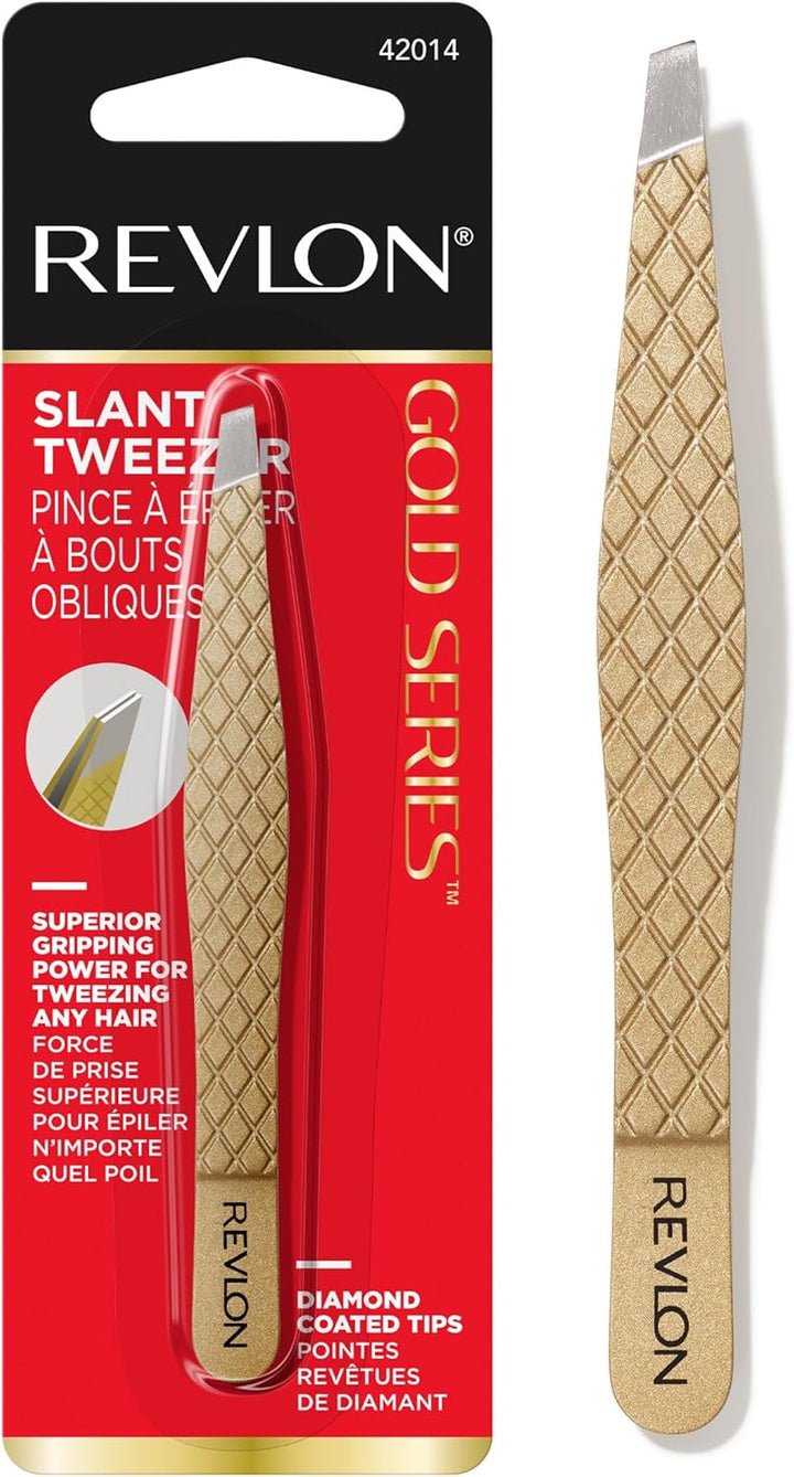 Slanted Tip Tweezers – Eyebrow & Facial Hair Removal, Coated Tip