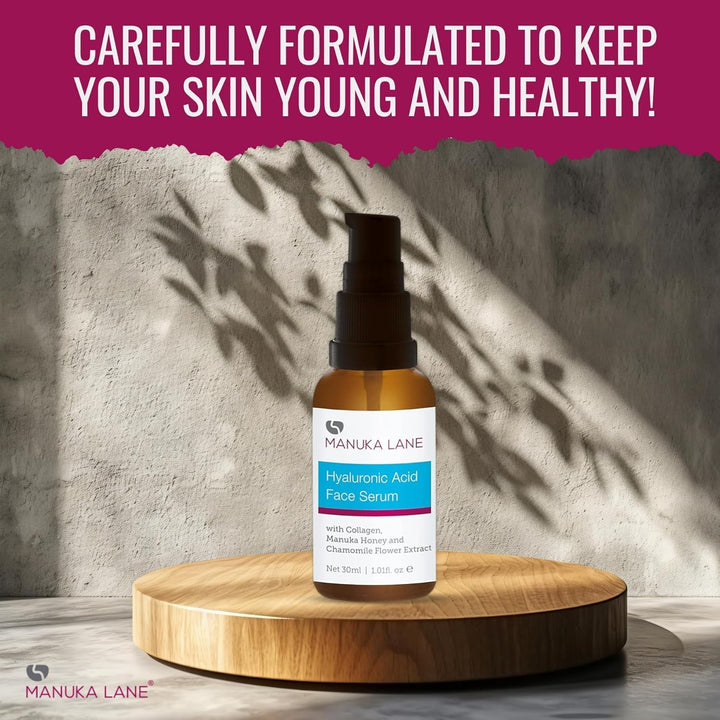 Hyaluronic Acid Serum with Collagen - Manuka Honey & Chamomile Flower Extract