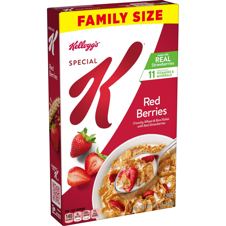 Kellogg's Special K Breakfast Cereal, Fiber Cereal, Family Breakfast, Family Size, Red Berries, 15.6oz Box (1 Box)