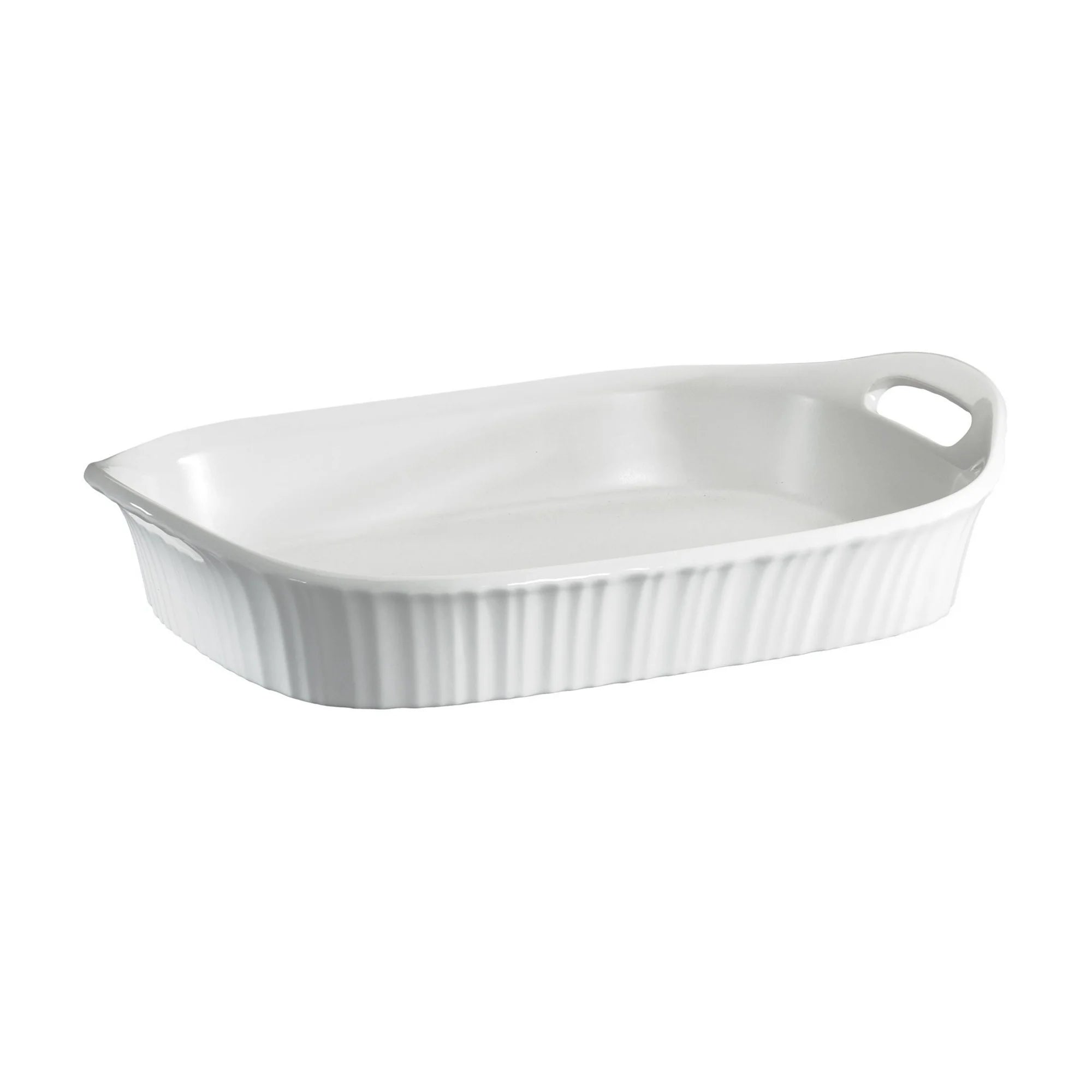 French White 3-Quart Oblong Baker - Thumbnail 2