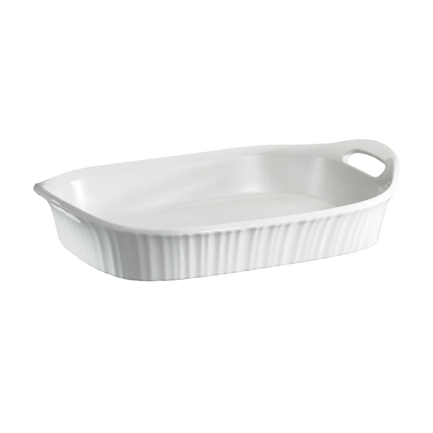 French White 3 Quart Oblong Casserole