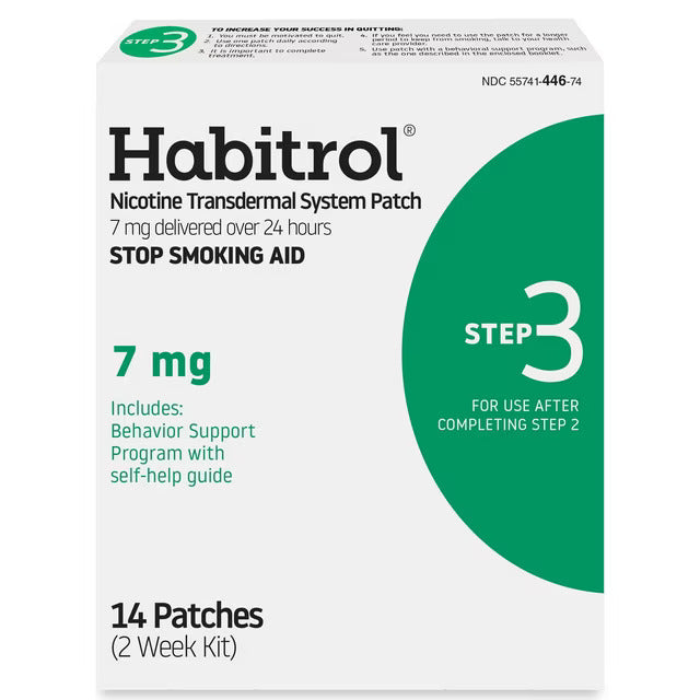 Habitrol Nicotine Transdermal System Patch (Step 3) Stop Smoking Aid (7 mg) 14 Patches (2 Week Kit)