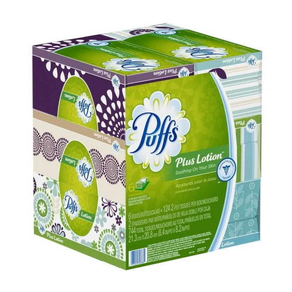Lotion Facial Tissues 6 Family Boxes