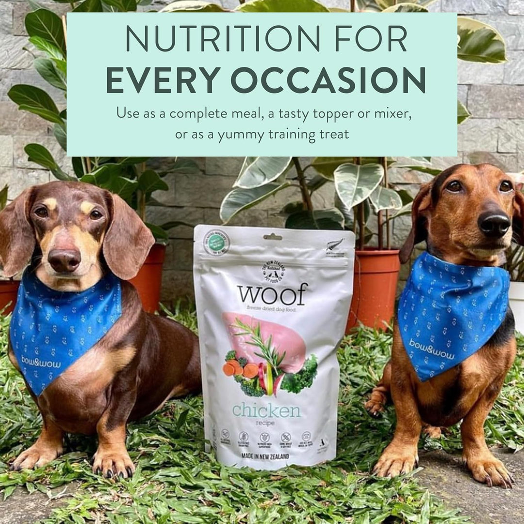 WOOF Chicken Recipe Freeze-Dried Dog Food, High Protein 2.2 lb