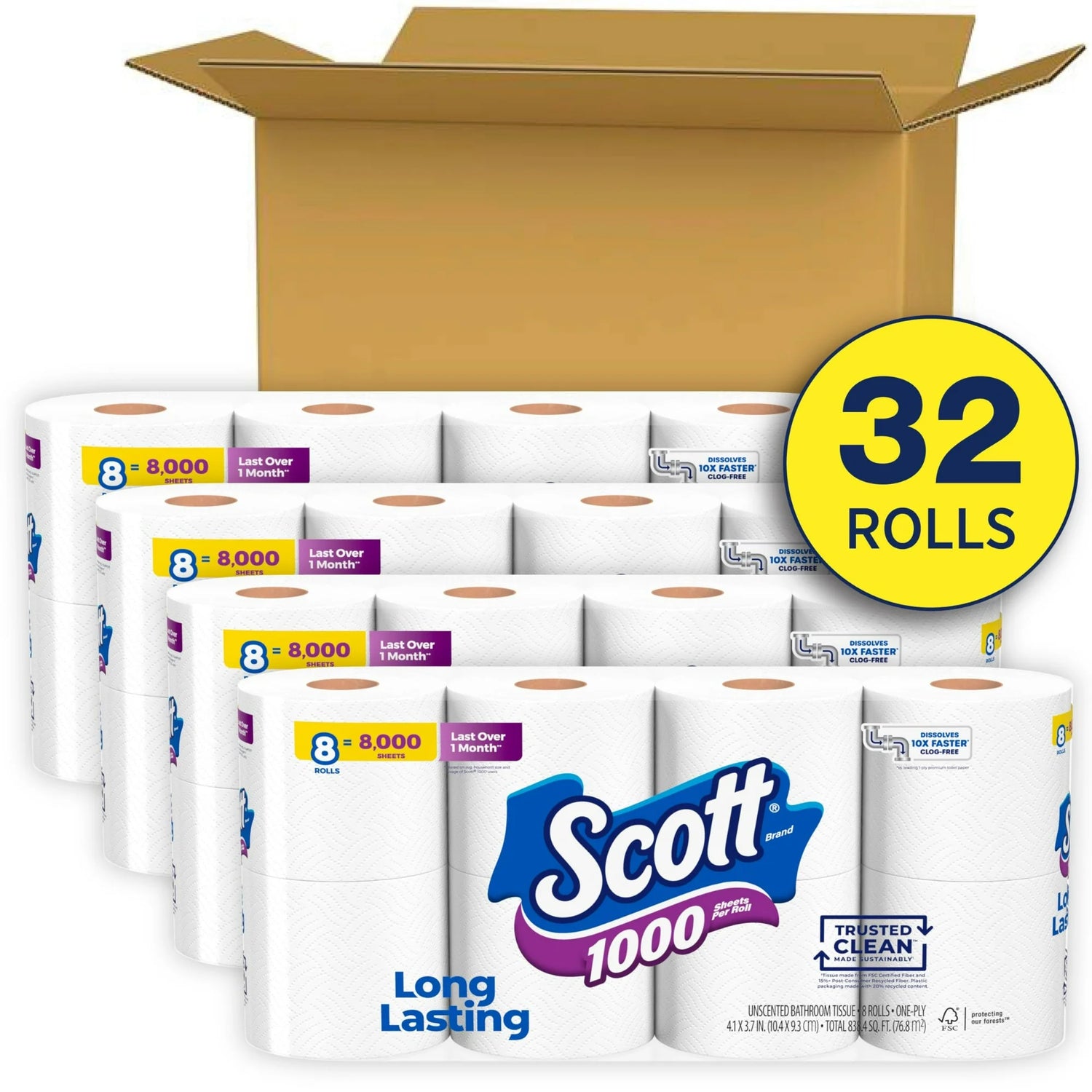 1-Ply Toilet Tissue 32 Rolls