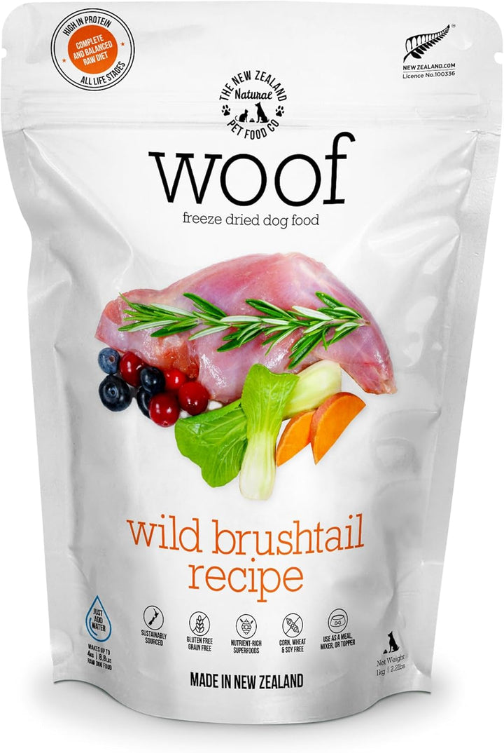 WOOF Wild Brushtail Recipe Freeze-Dried Dog Food, High Protein 2.2 lb
