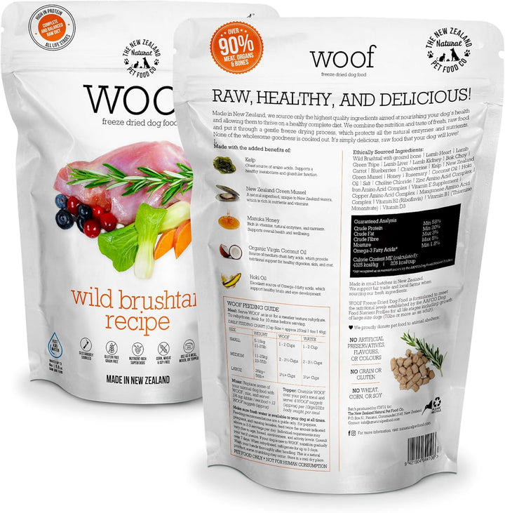WOOF Wild Brushtail Recipe Freeze-Dried Dog Food, High Protein 2.2 lb