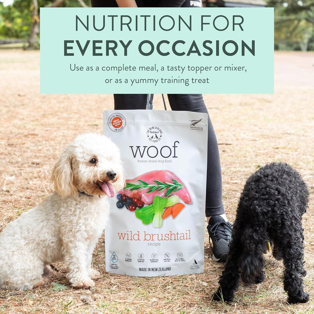 WOOF Wild Brushtail Recipe Freeze-Dried Dog Food, High Protein 2.2 lb